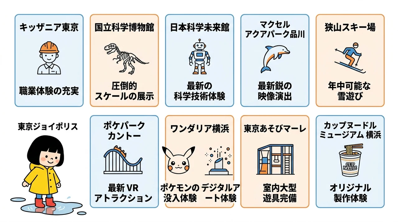 雨の日も楽しい！関東のおすすめスポット10選