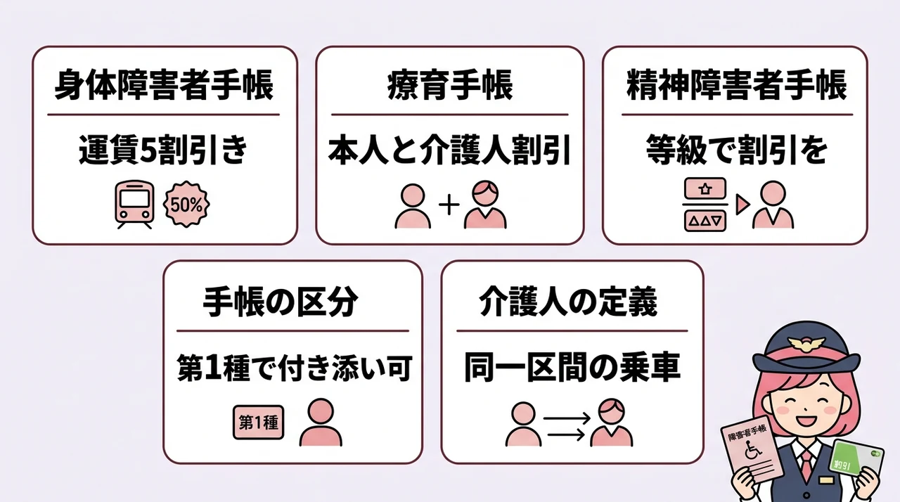 バスで障害者割引と付き添い割引を受ける条件