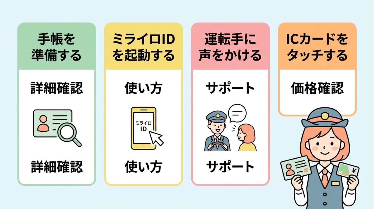 バスの割引をスムーズに利用する4つの手順