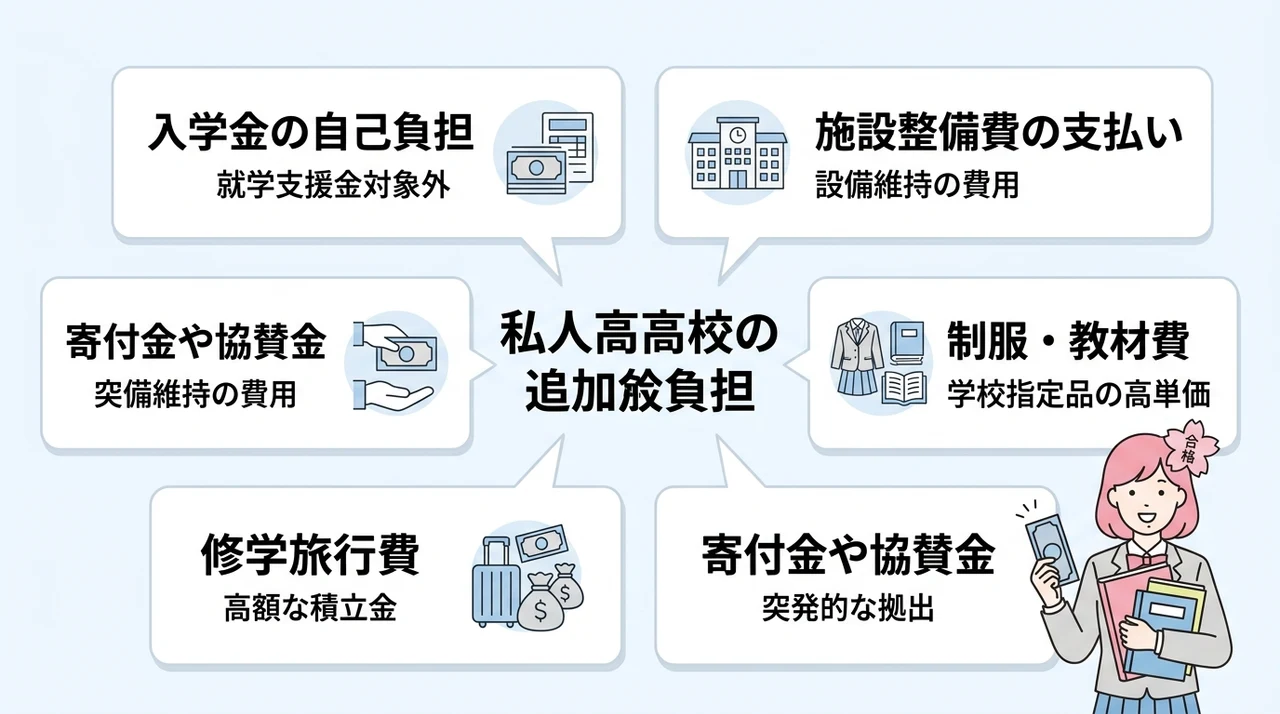 私立高校無償化で家計の負担が残る5つの理由