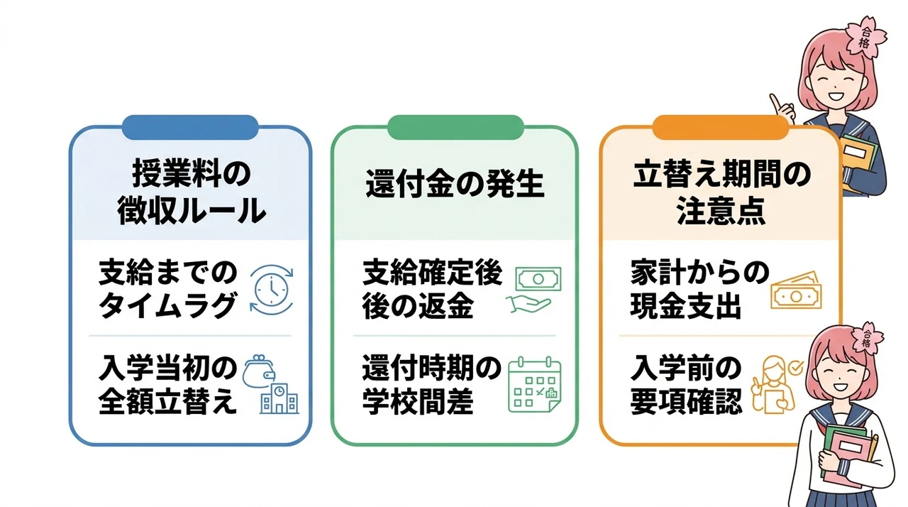 私立高校進学後の支払時期と一時立替えのリスク