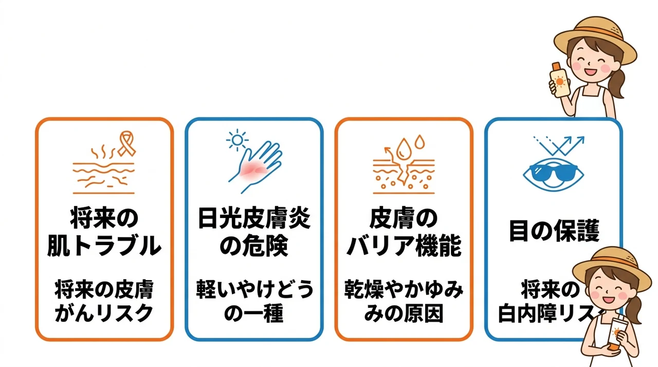 子どもを日焼けから守るべき理由とリスク