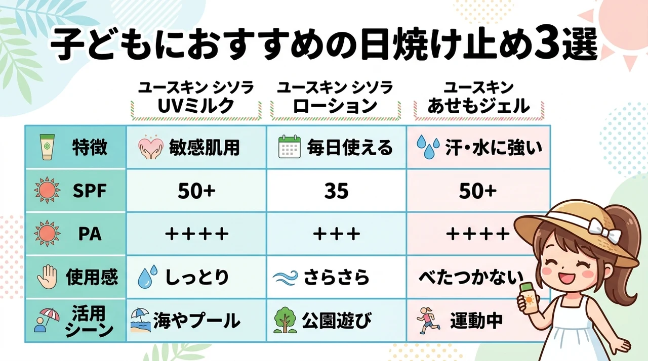 子どもにおすすめの日焼け止め3選