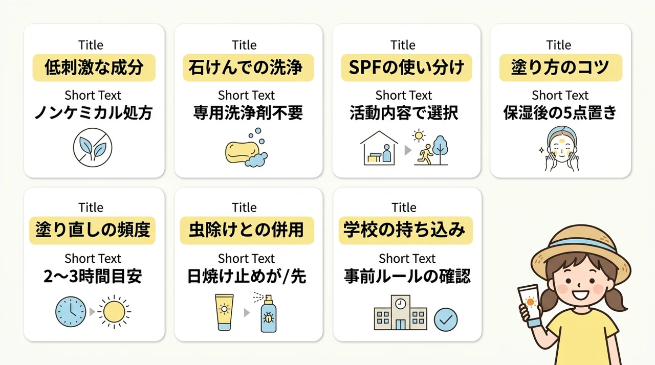 子どもに合う日焼け止めの選び方と塗り方