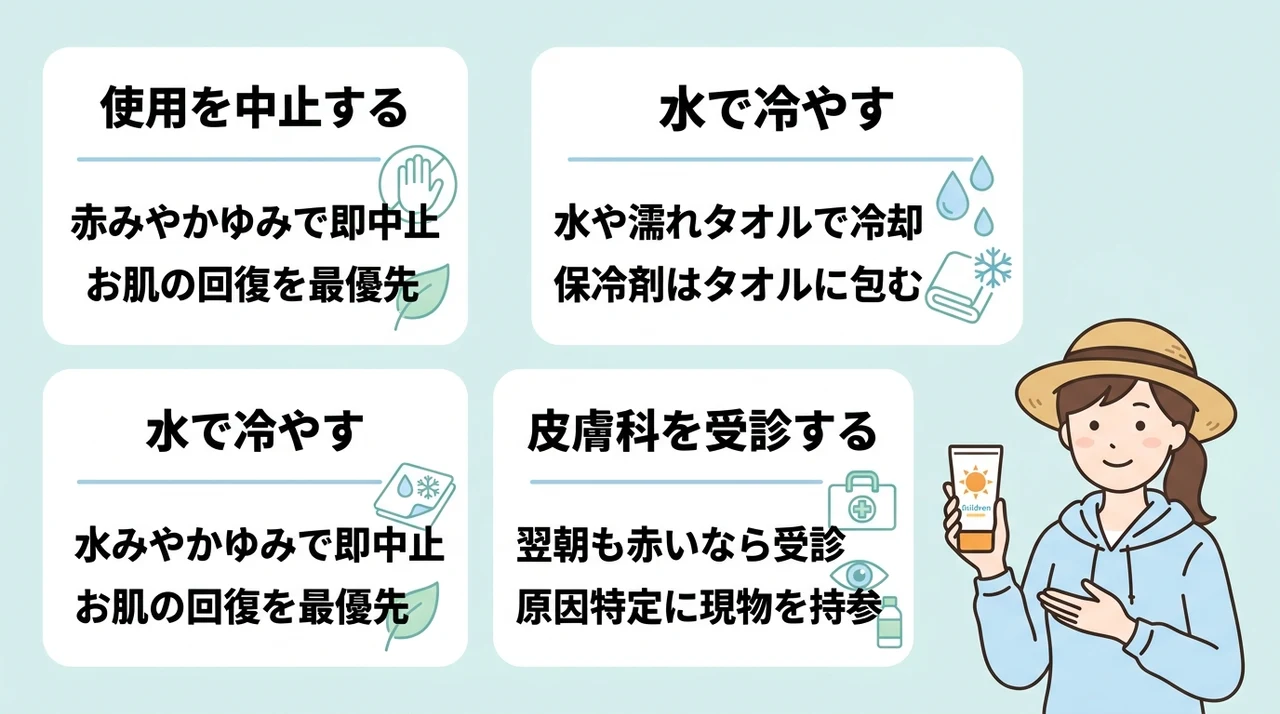 日焼け止めで肌トラブルが起きた時の対処法