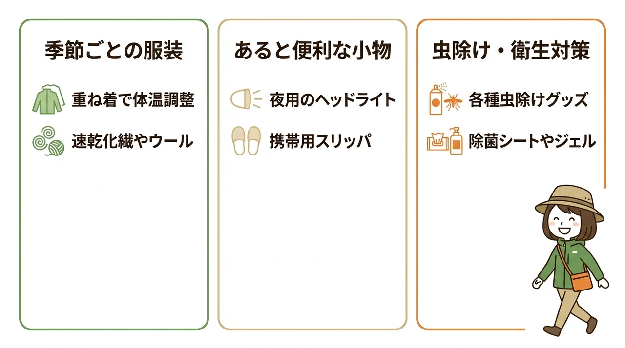手ぶらキャンプをさらに快適にする持ち物チェックリスト
