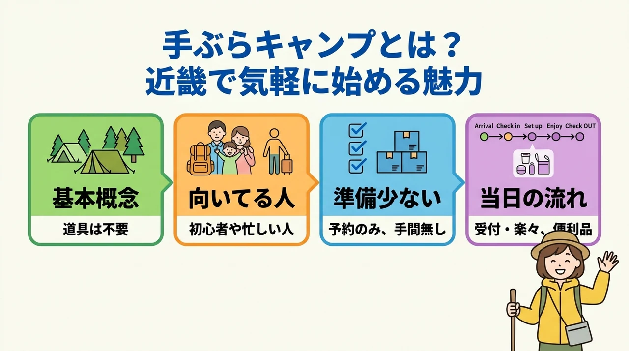 手ぶらキャンプとは？近畿で気軽に始める魅力
