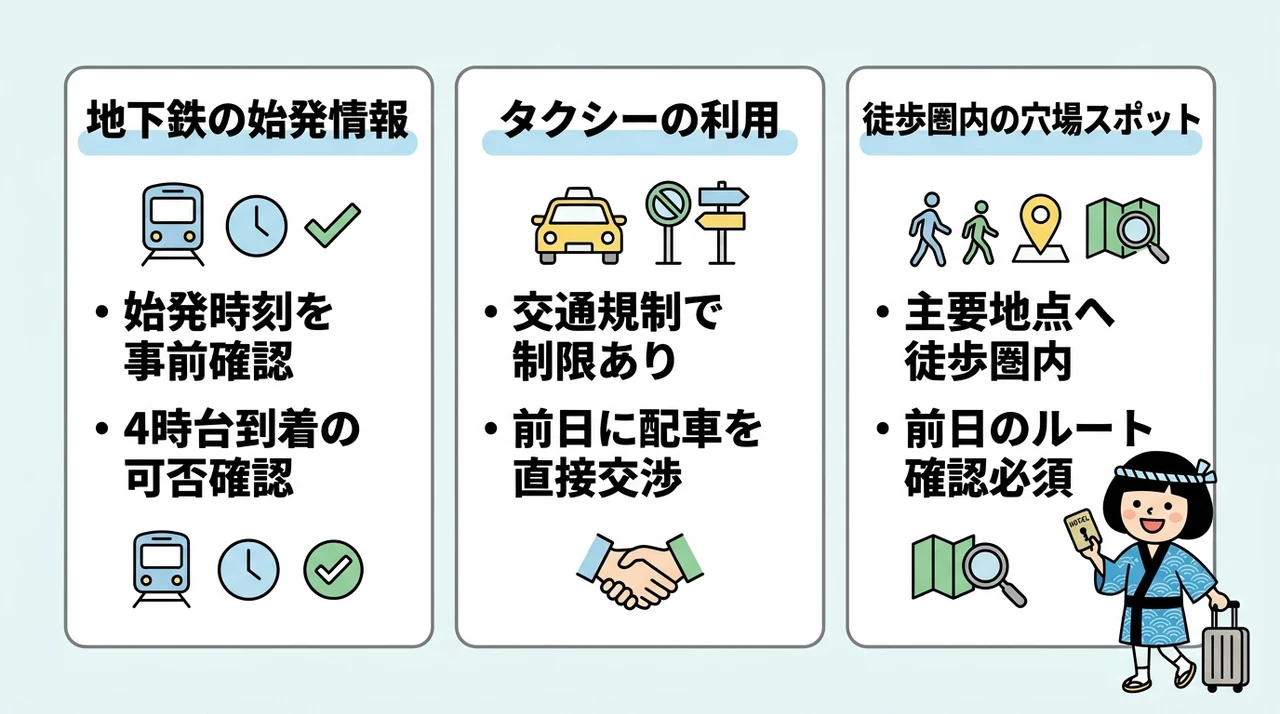早朝の追い山を快適に観戦する移動戦略