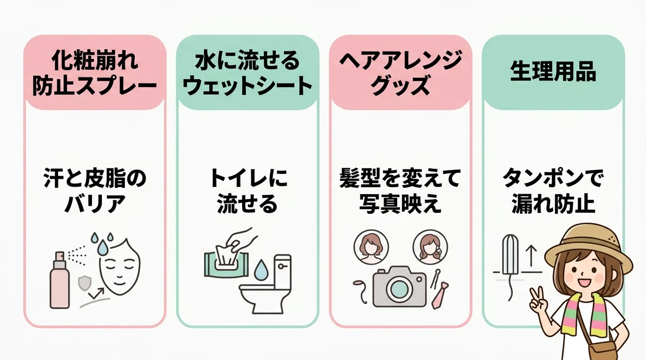 女性初心者向けフェスで役立つ持ち物リスト