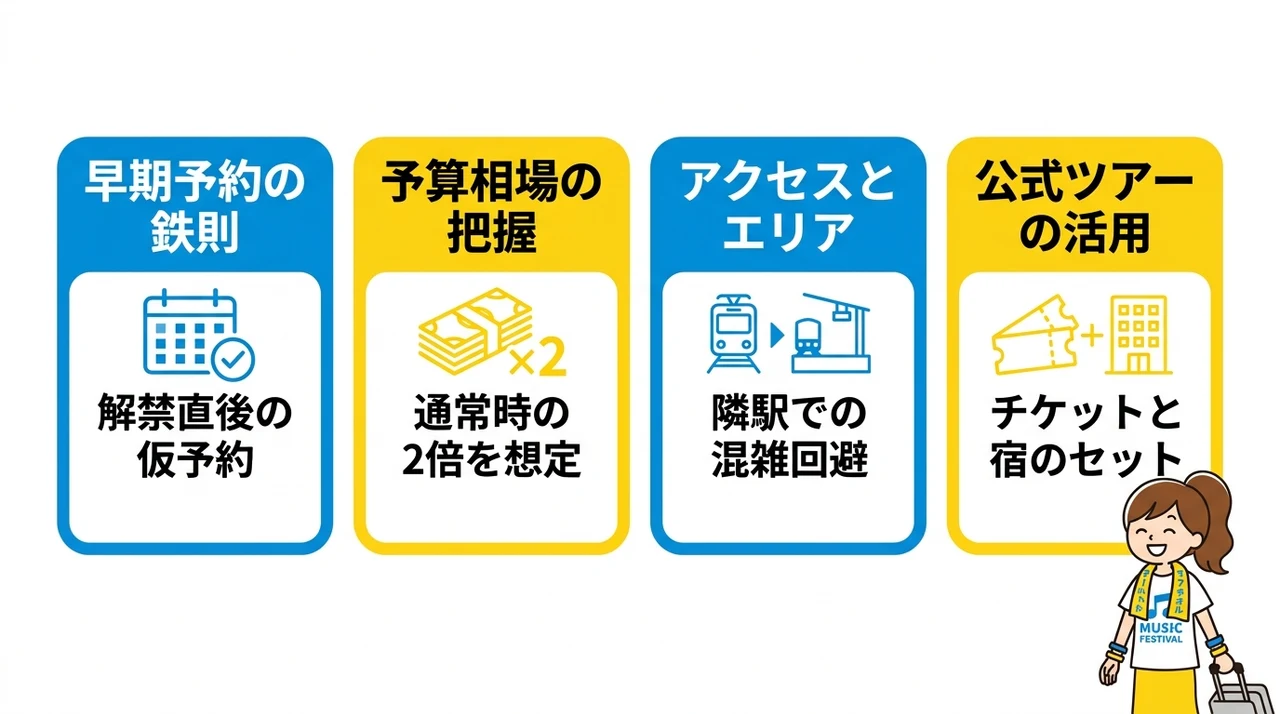 サマソニ2026のホテル選びで絶対に失敗しないための基本戦略