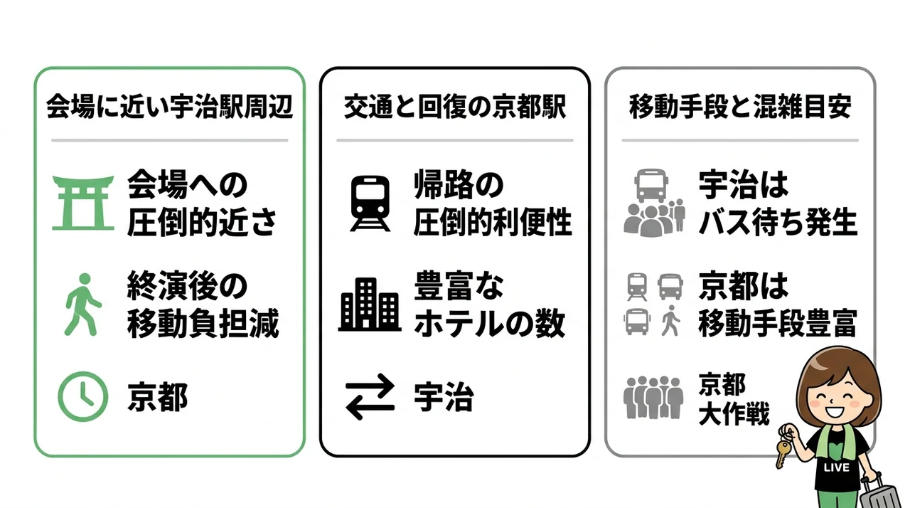 京都大作戦の宿泊エリアは宇治と京都駅の2択で比較