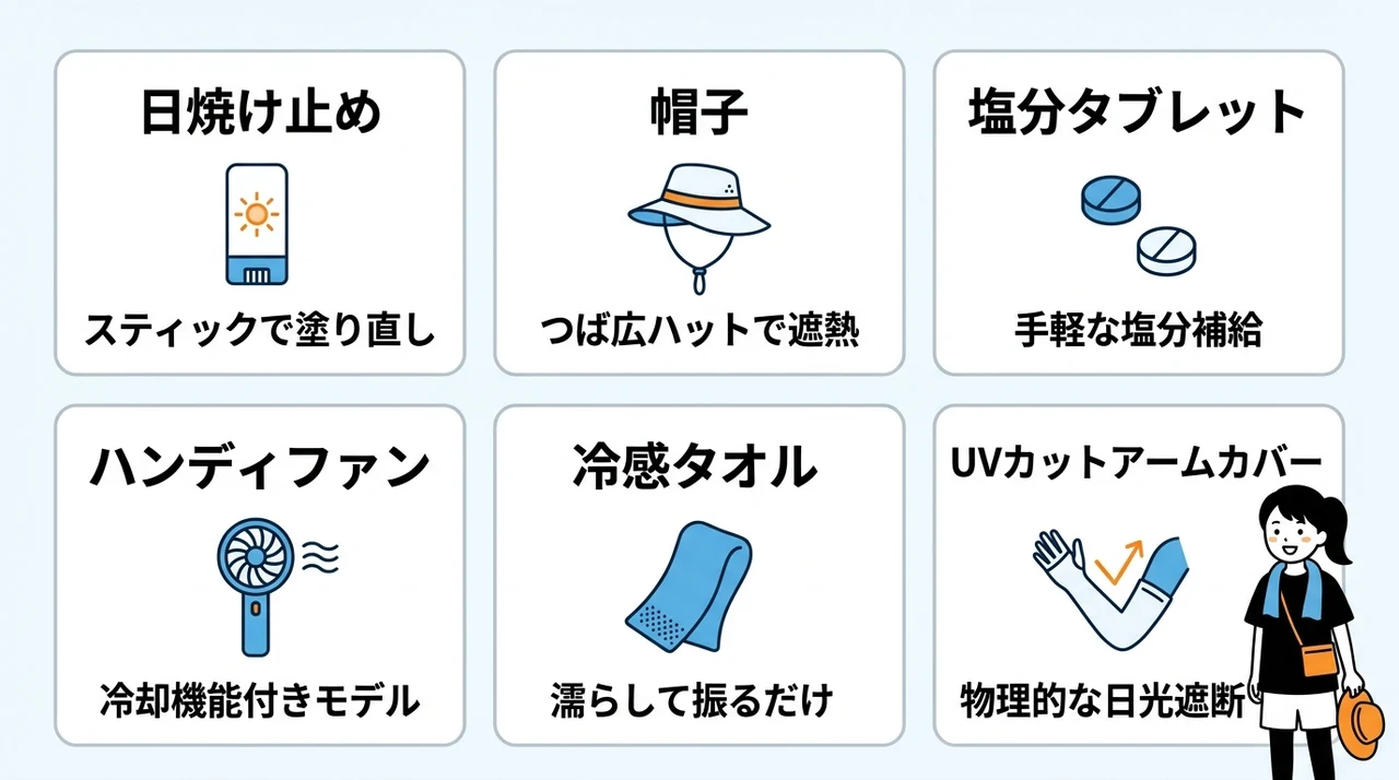 猛暑・熱中症から身を守る持ち物と服装