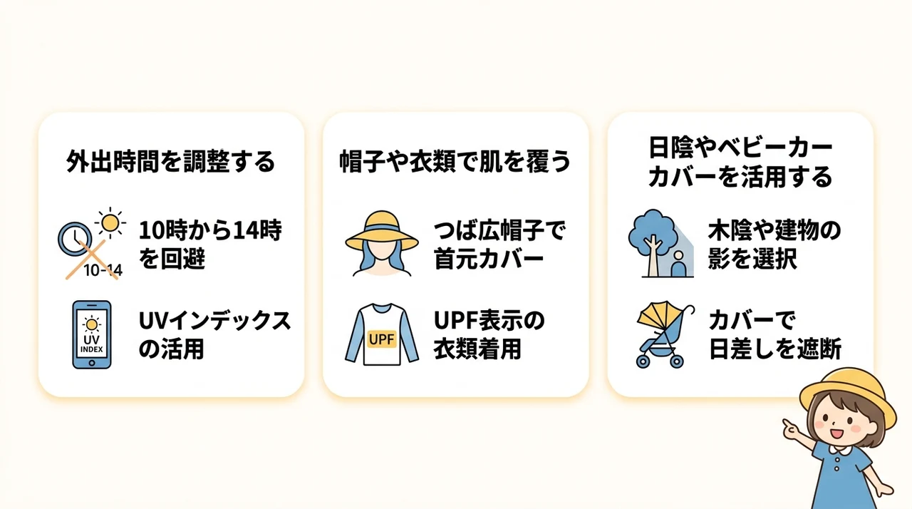 0歳の肌を守る物理的UV対策を優先しよう