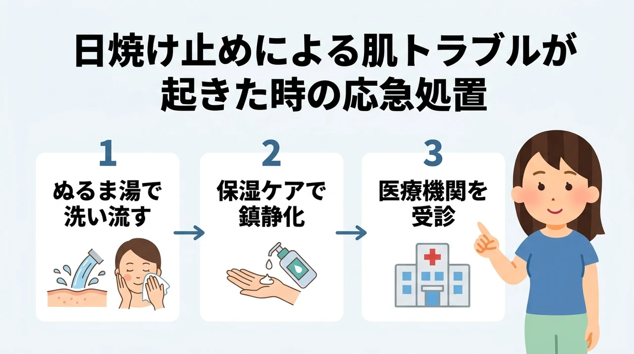 日焼け止めによる肌トラブルが起きた時の応急処置