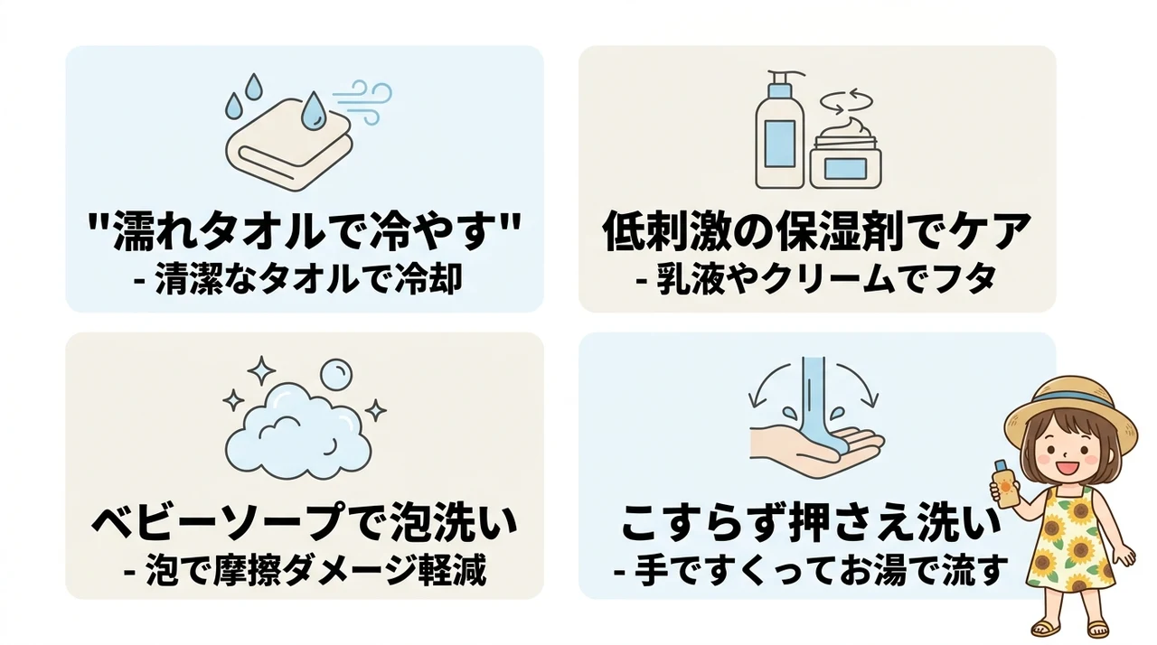日焼け後のアフターケアと正しい落とし方