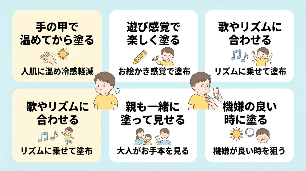 嫌がる子どもに日焼け止めを塗る5つのコツ
