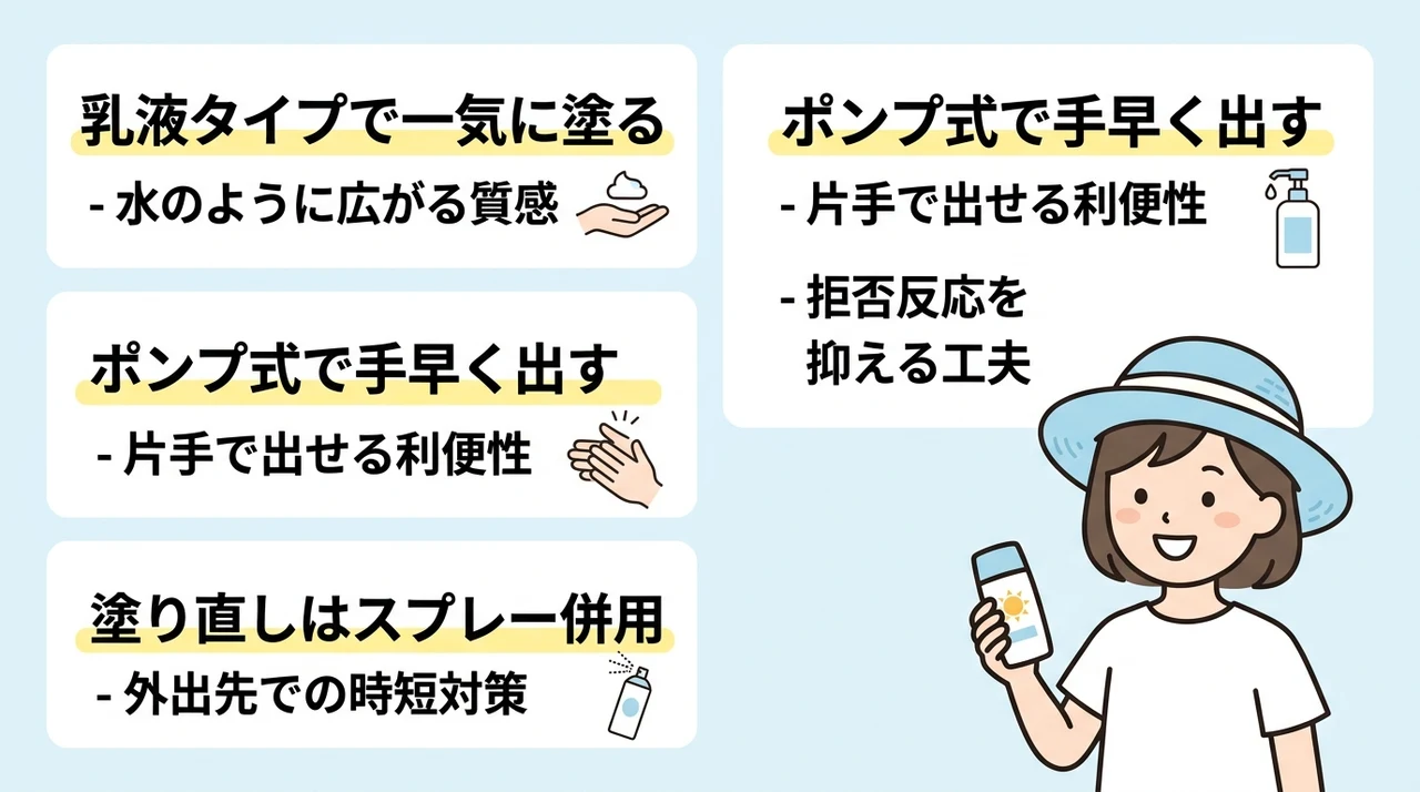 動き回る子どもに素早く塗る時短テクニック