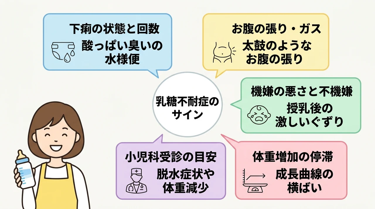 乳糖不耐症の赤ちゃんに現れる主な症状と見分け方