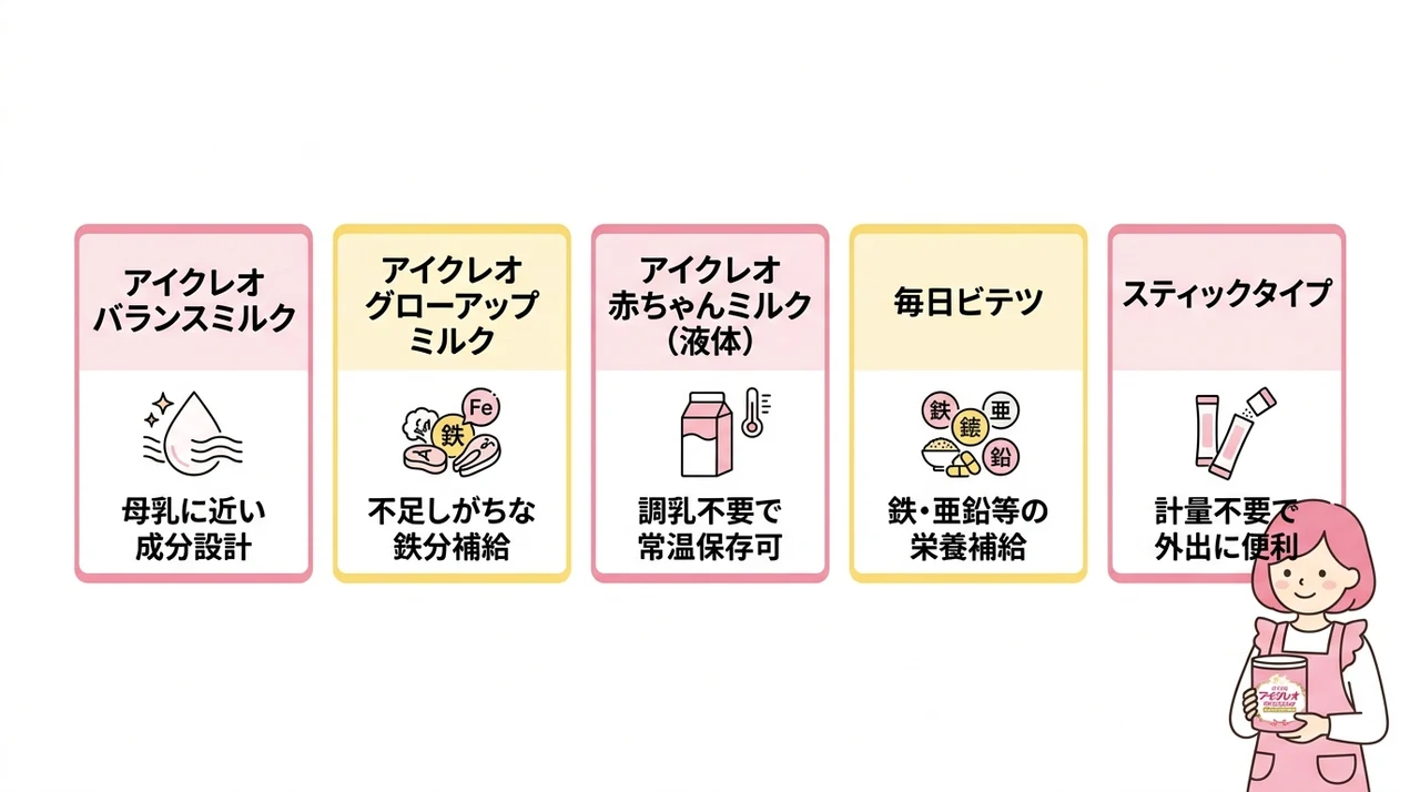 アイクレオの粉ミルク全ラインナップと価格を比較