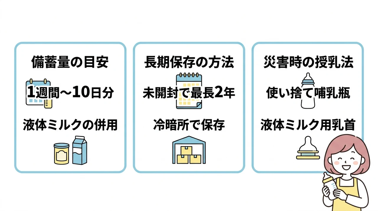災害時の備蓄と粉ミルクの保存ガイド