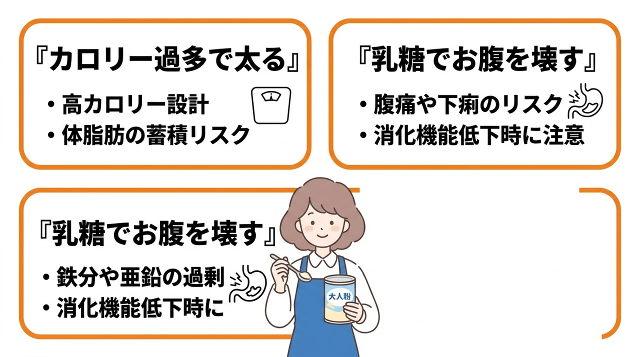 大人が赤ちゃん用粉ミルクを飲む際の3つのデメリット