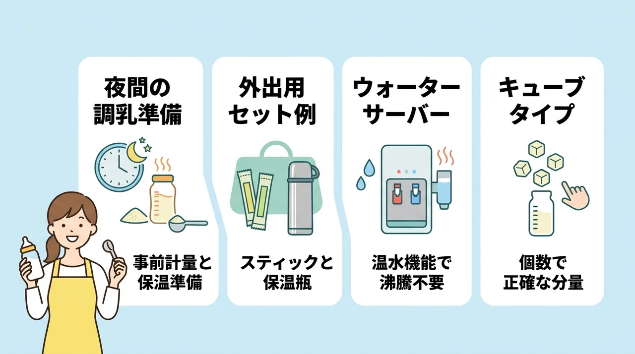 シーン別・粉ミルク作りの時短テクニック4選
