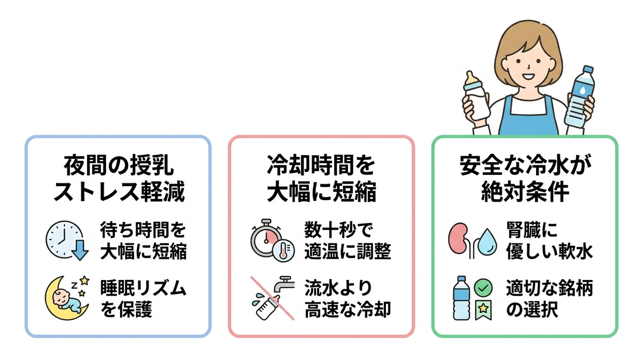 粉ミルクをミネラルウォーターで割る時短術とは？