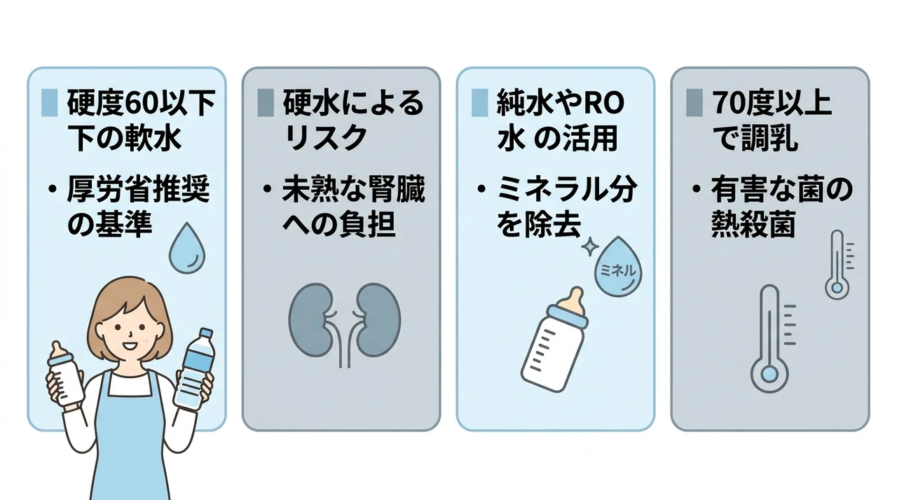 調乳に使えるミネラルウォーターの条件