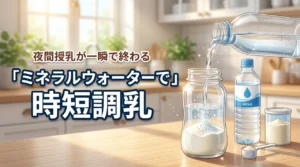 粉ミルクをミネラルウォーターで割る時短術!夜間授乳が一瞬で終わる安全なやり方