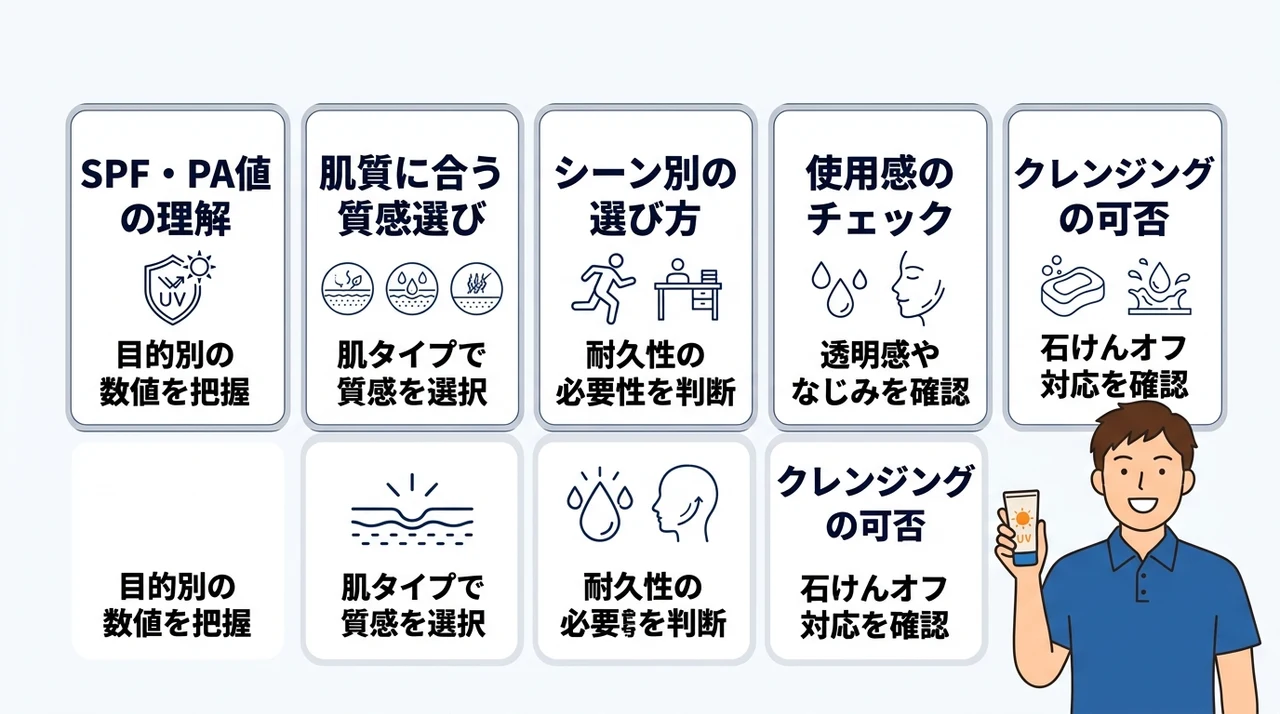 失敗しないメンズ日焼け止めの選び方5つの基準