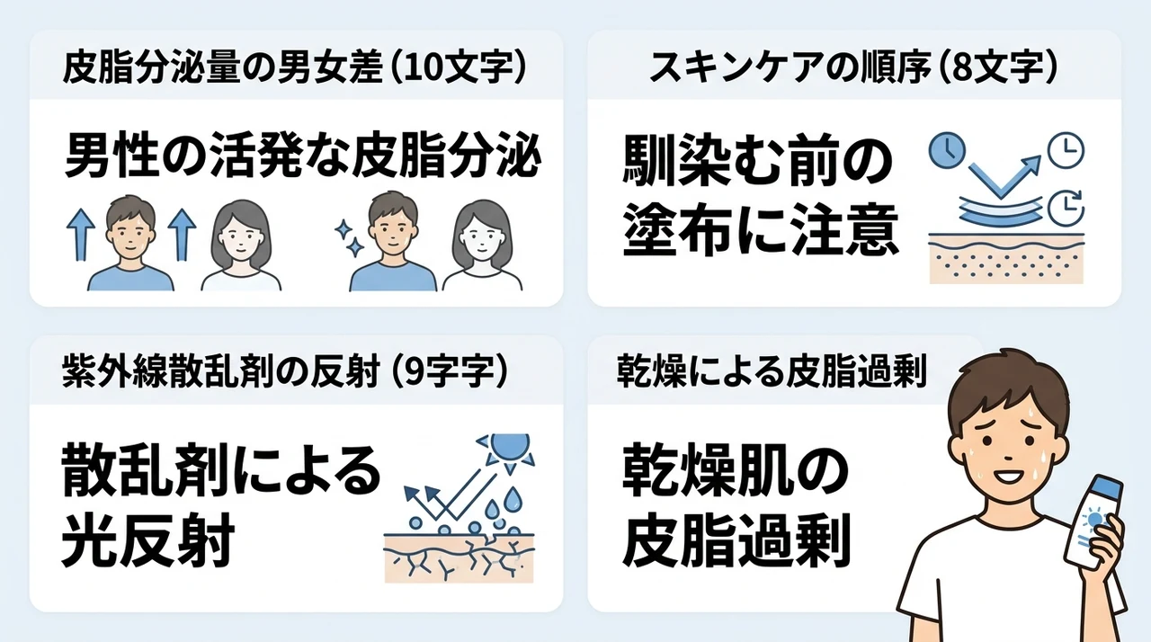 男の日焼け止めがテカる根本原因と対策の基本