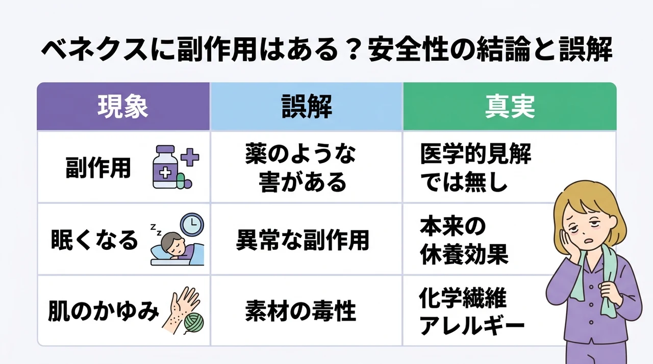 ベネクスに副作用はある？安全性の結論と誤解