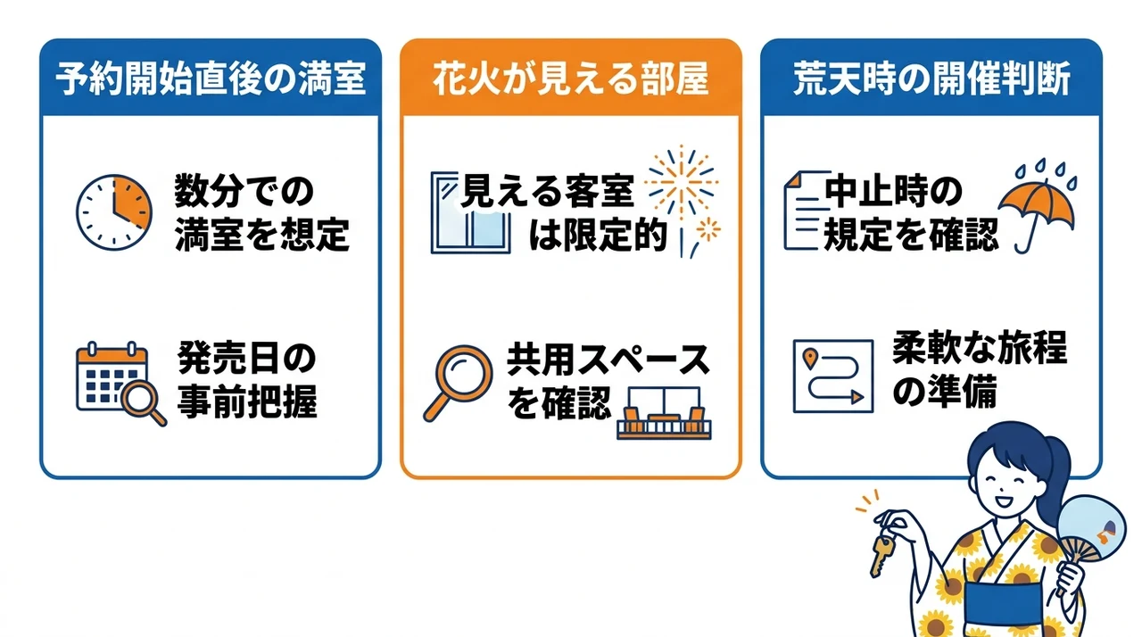 大洗海上花火大会のホテル宿泊で後悔しない注意点