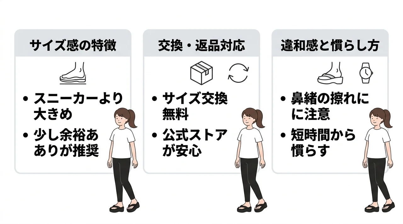 oofosのサイズ選びと履き心地の注意点