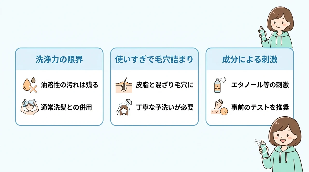 知っておくべきドライシャンプーの3つのデメリット