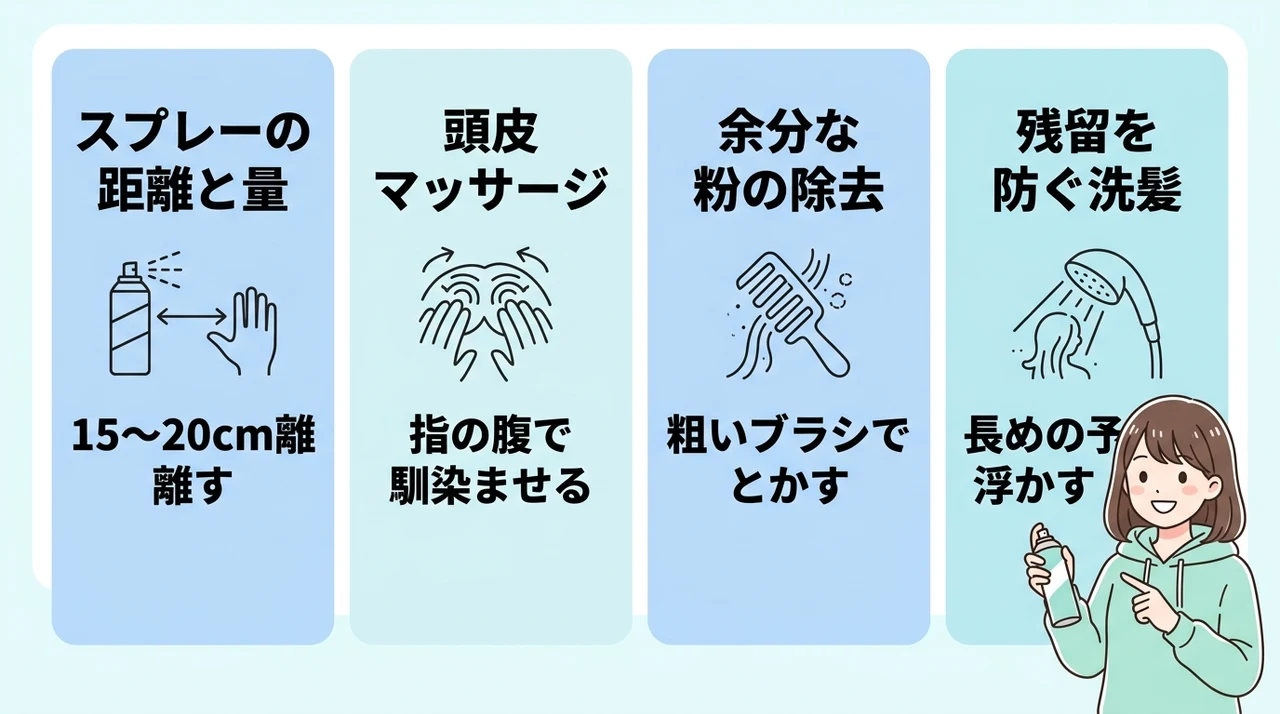 ドライシャンプーの正しい使い方と洗い流し方