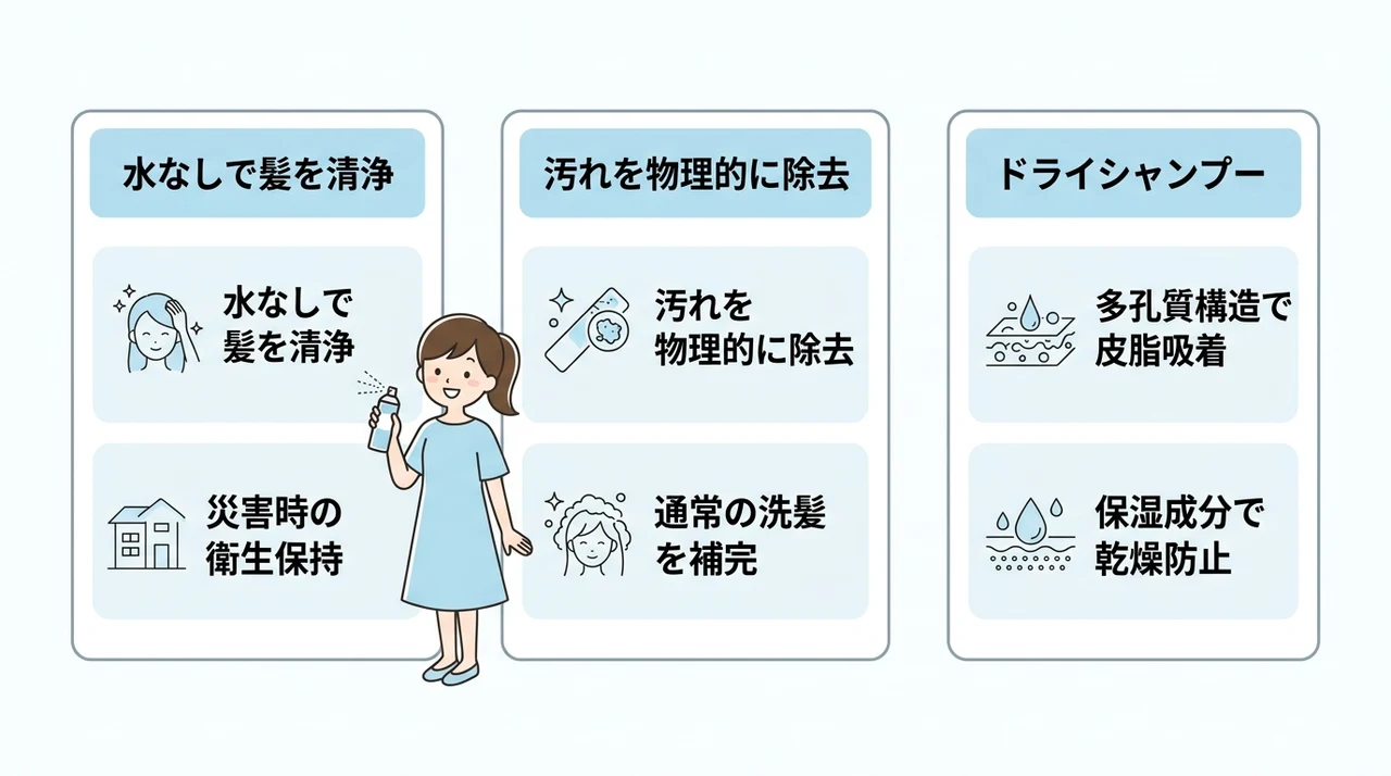 ドライシャンプーとは?水なしで髪を洗う仕組みを解説