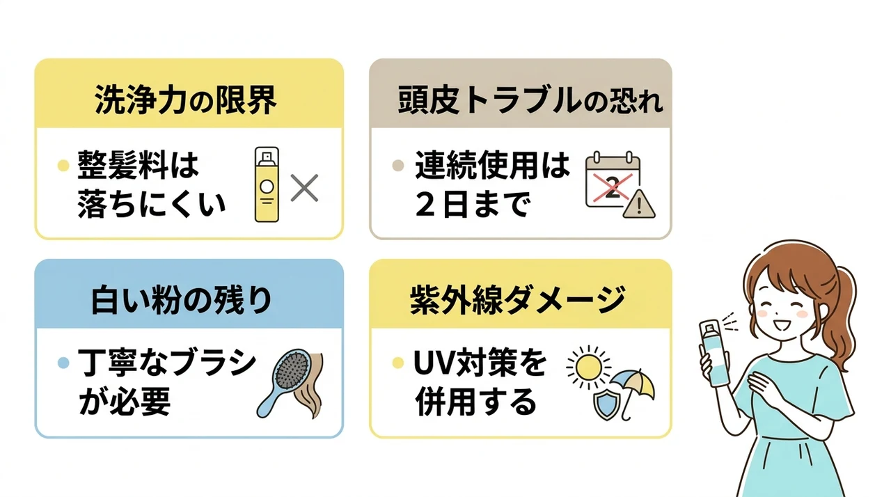 知っておきたいドライシャンプーのデメリットと注意点