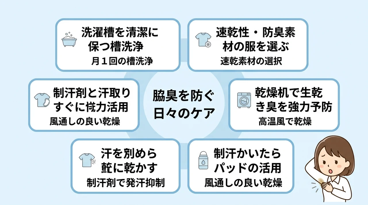 服の脇臭を防ぐための日々のケアと予防策
