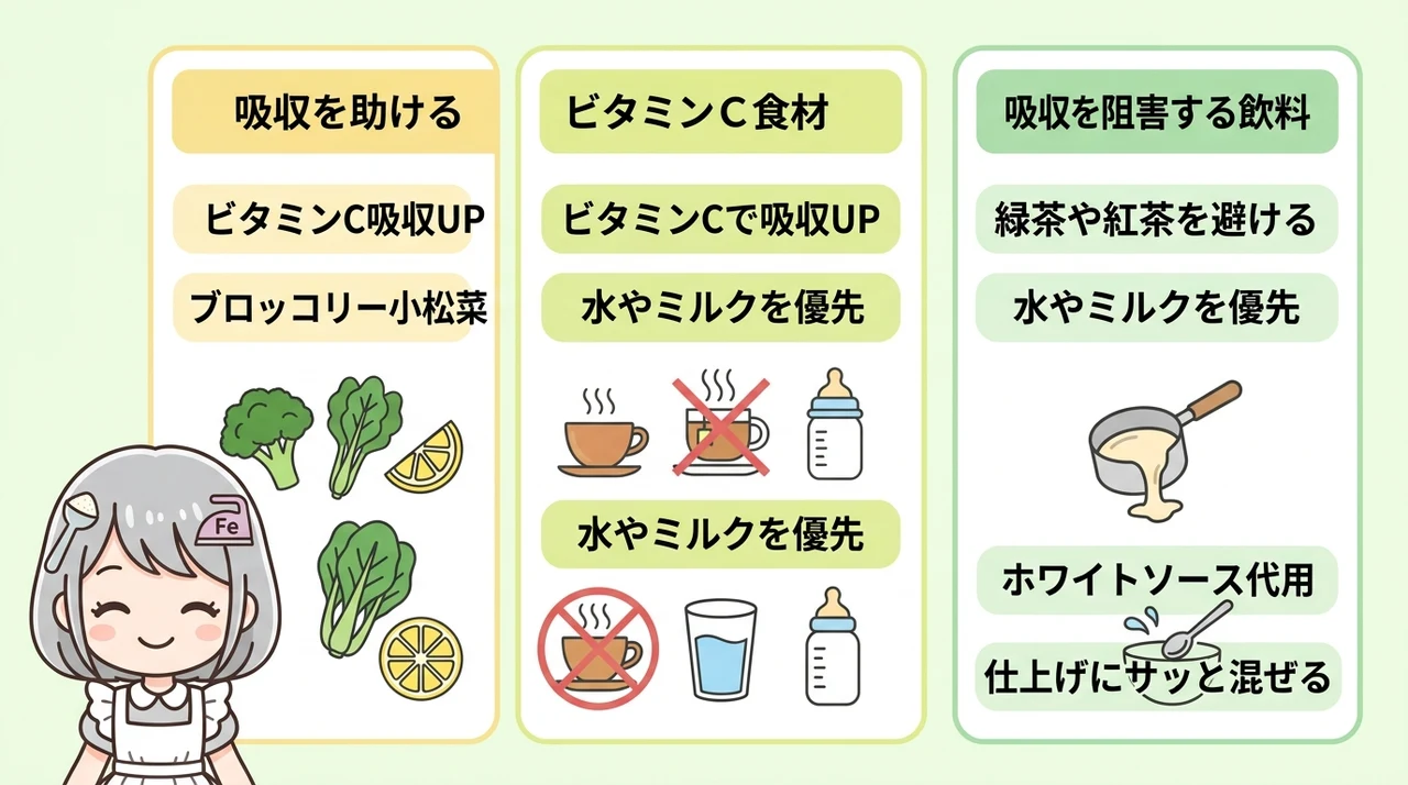 粉ミルクの鉄分吸収を高める離乳食と飲ませ方のコツ