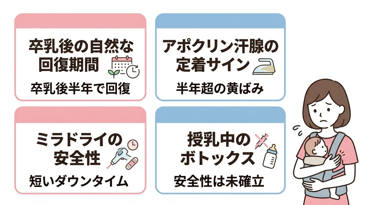 産後のワキガはいつまで続く?治療を検討するタイミング