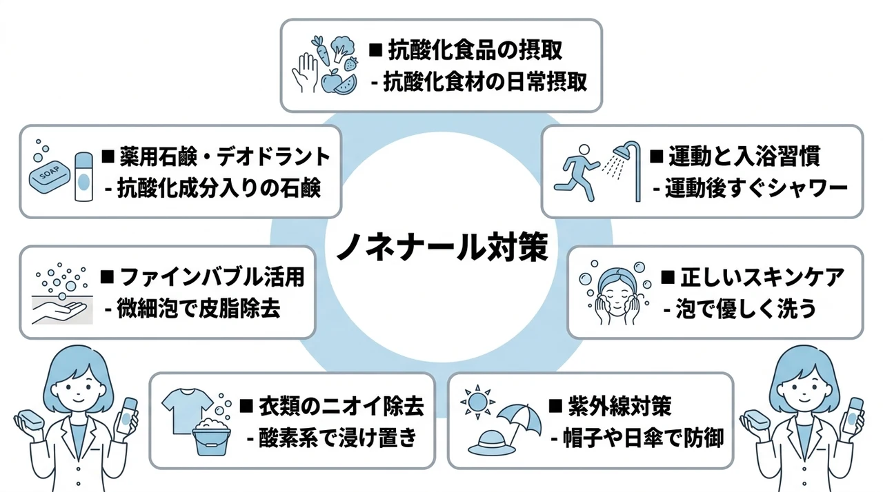今日からできるノネナール対策とおすすめアイテム