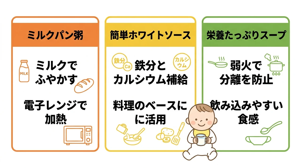 フォローアップミルクを使った離乳食アレンジレシピ