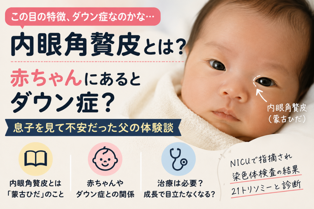内眼角贅皮とは？赤ちゃんにあるとダウン症？息子を見て不安だった父の体験談