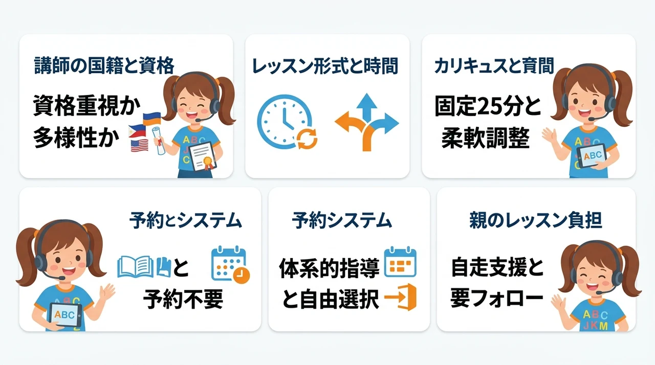 講師の質とレッスン内容を徹底比較