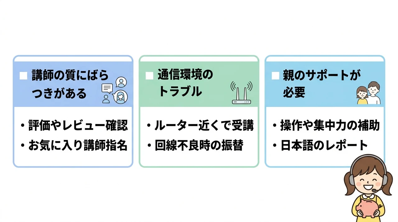 安い子供オンライン英会話のデメリット3つと対策