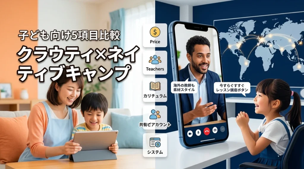 クラウティとネイティブキャンプを5項目で比較！子どもに最適なのはどっち？