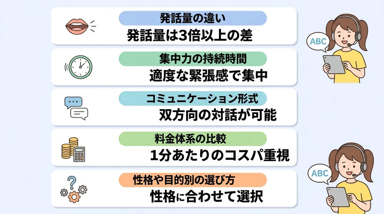 グループレッスンとの違いと選び方の基準