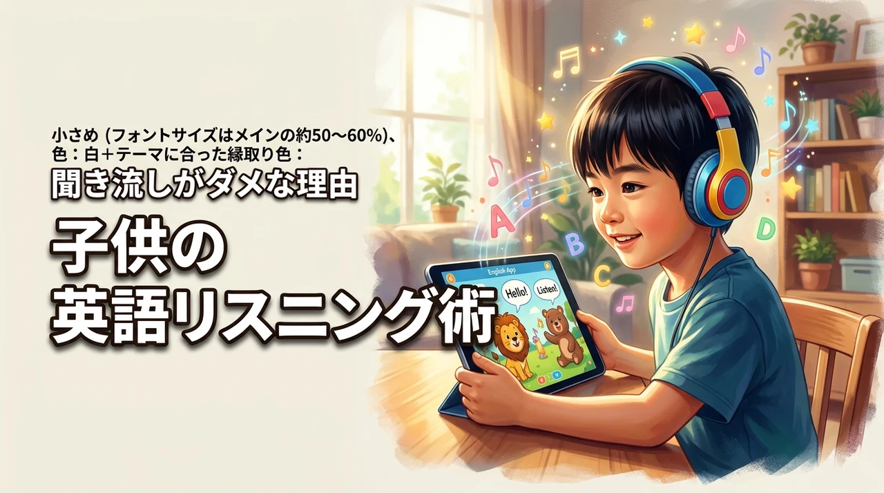 子供の英語リスニングを伸ばすには？聞き流しではダメな理由と親ができる教材選び