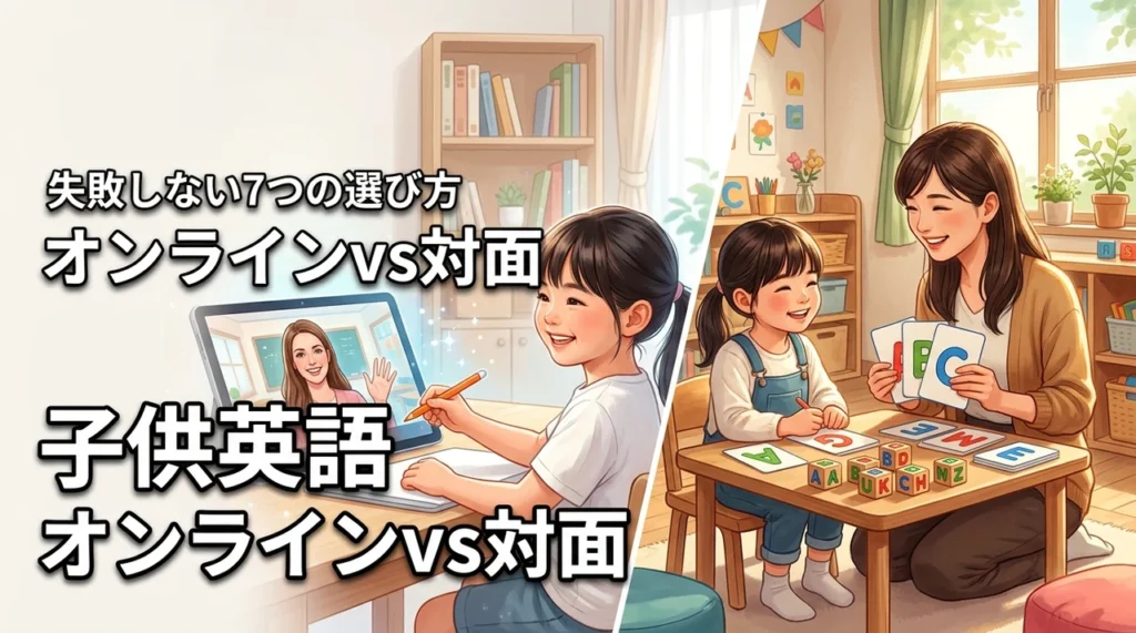 子供の英語はオンラインと対面どっちが良い？7つの比較ポイントで失敗しない選び方